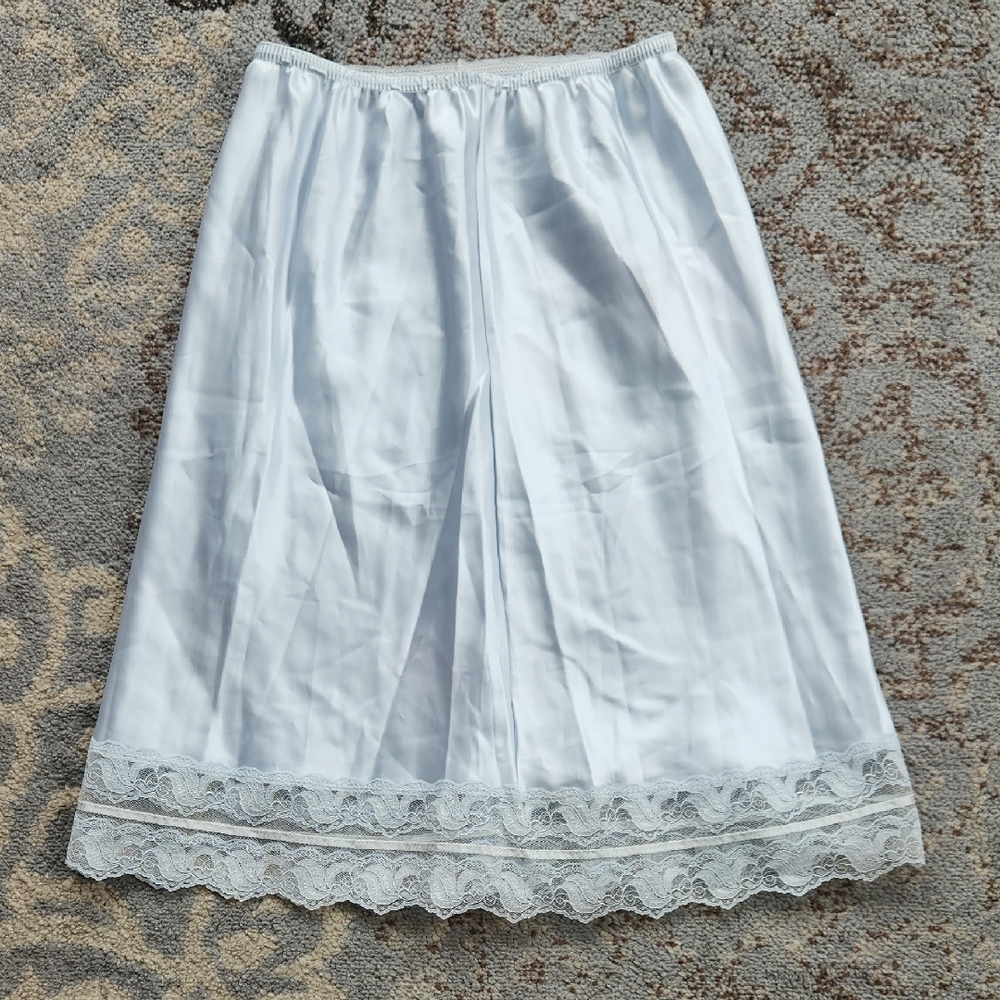 Vintage Ashley Taylor Nylon & Lace Slip Skirt White Large